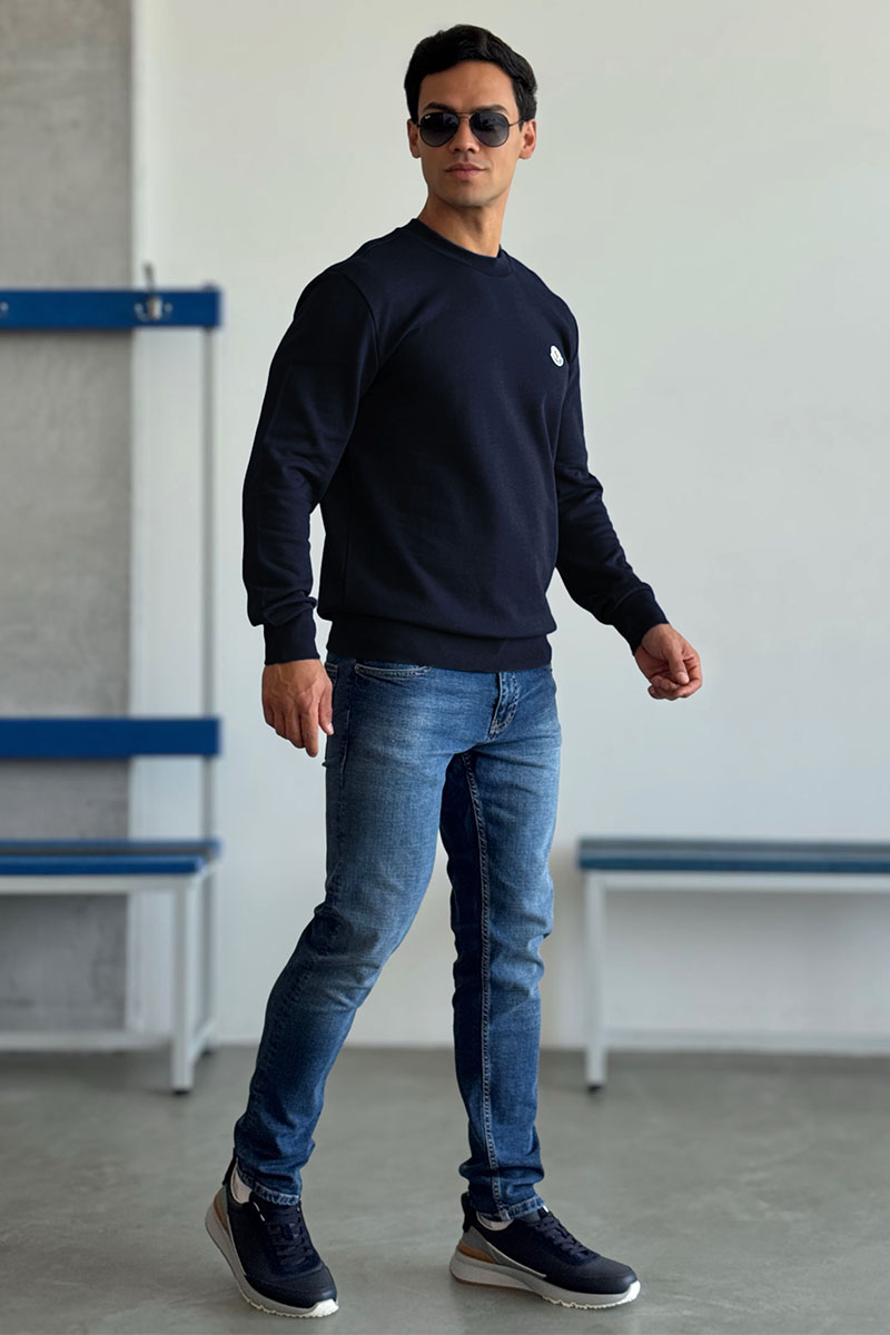 Moncler Свитшот тёмно-синего цвета logo-patch