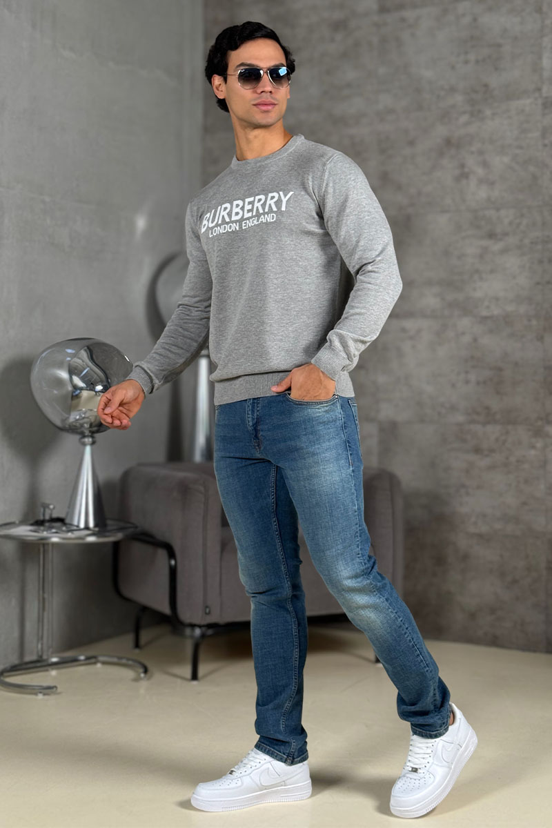 Burberry Мужской джемпер logo-intarsia - Grey