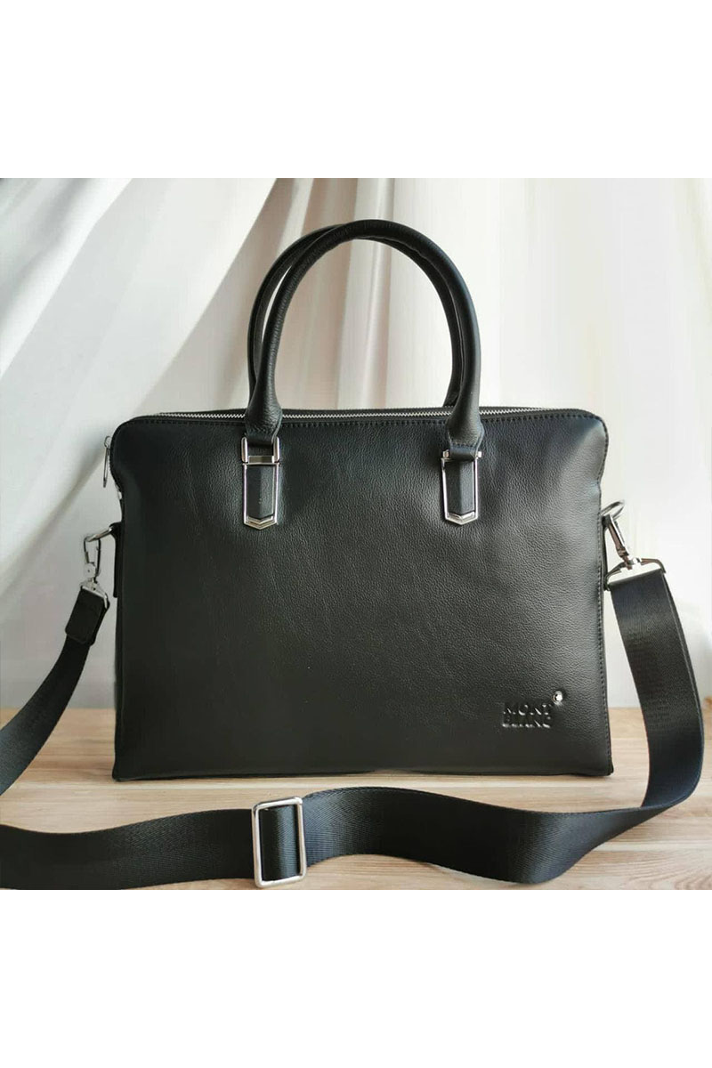 Montblanc Кожаная чёрная сумка 39x29 см