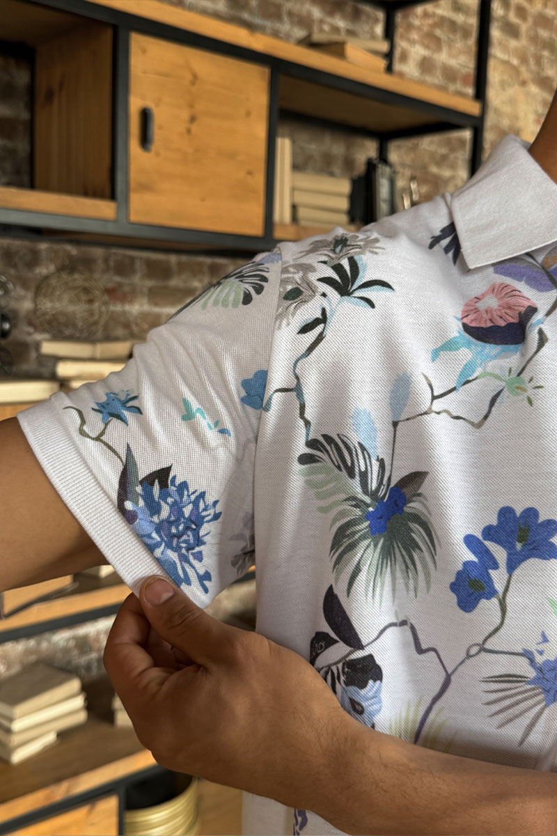 Etro Мужское поло "Floral" - White 