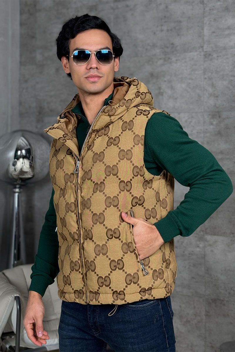 Gucci Мужской бежевый жилет GG Monogram