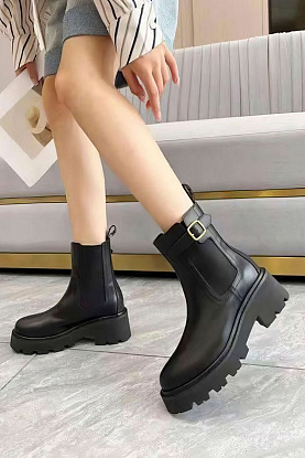 Женские кожаные сапоги premium - Black