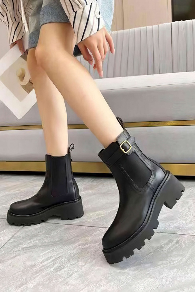 Celine Женские кожаные сапоги premium - Black