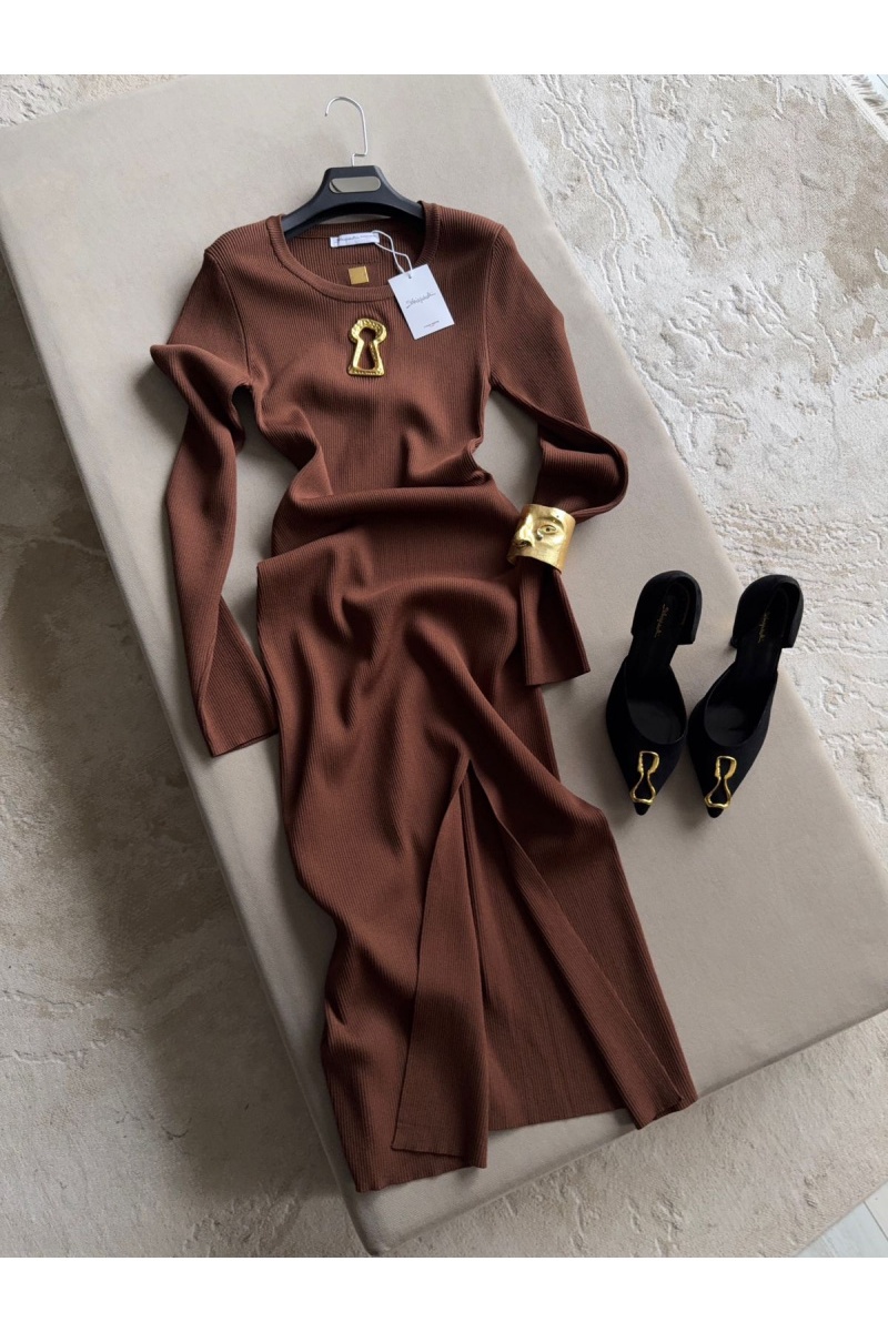 Schiaparelli Женское коричневое платье 