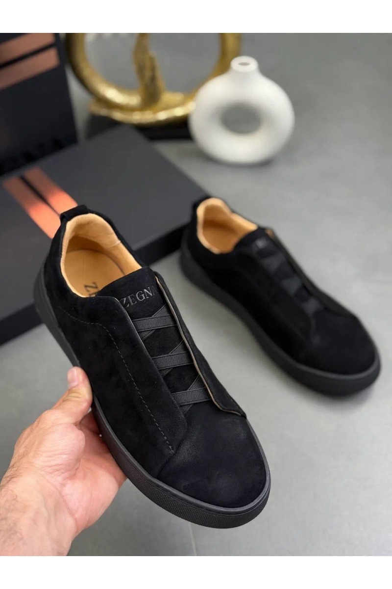 Zegna Замшевые кроссовки Triple Stitch