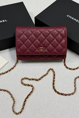 Кожаная сумка Wallet on Chain premium 19x12x4 см