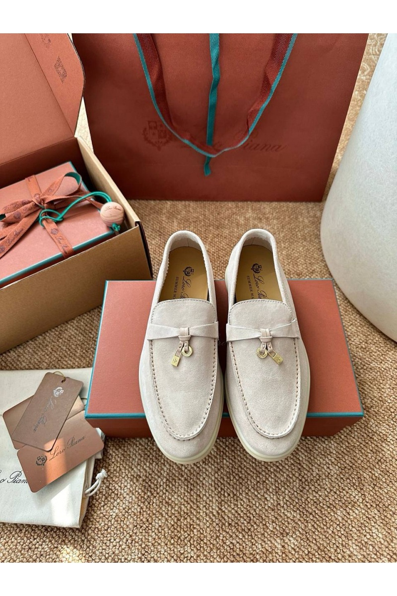 Loro Piana Женские замшевые лоферы Summer Charms Walk premium