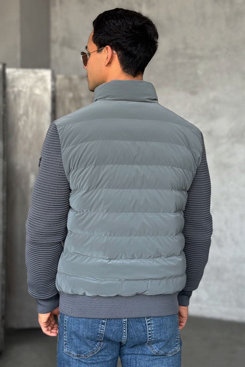 Prada Куртка с вязаными рукавами Linea Rossa - Grey