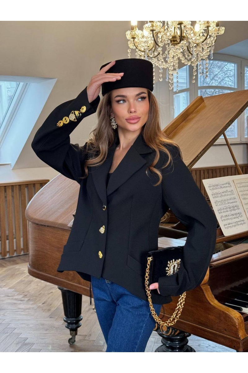 Schiaparelli Женский классический пиджак чёрного цвета premium