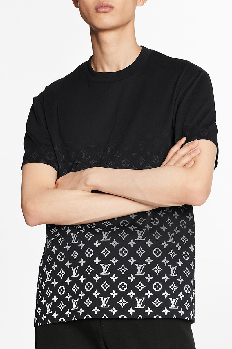 Louis Vuitton Чёрная мужская футболка Monogram Gradient