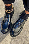 Женские кожаные лоферы Premium - Black