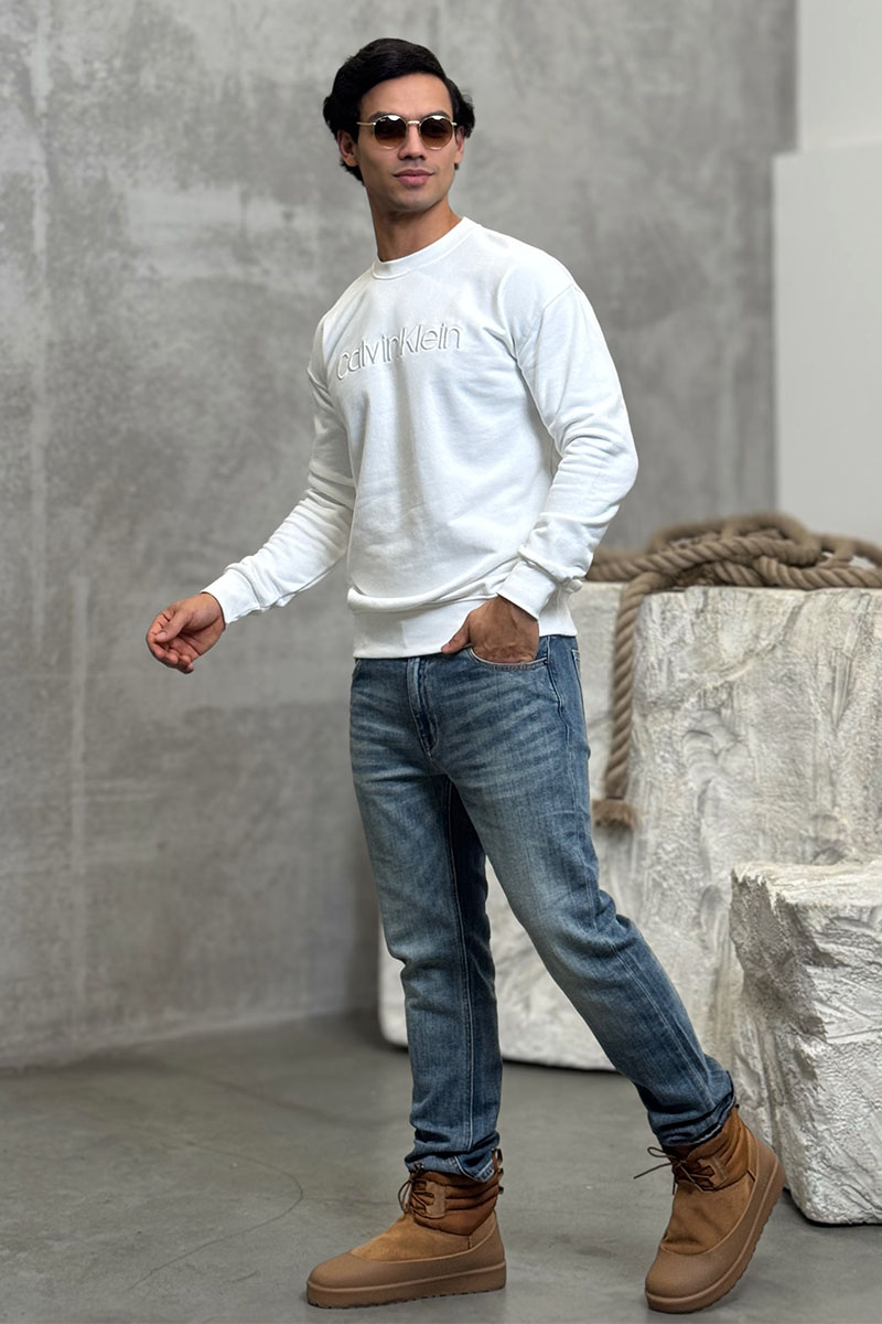 Calvin Klein Свитшот белого цвета embroidered-logo