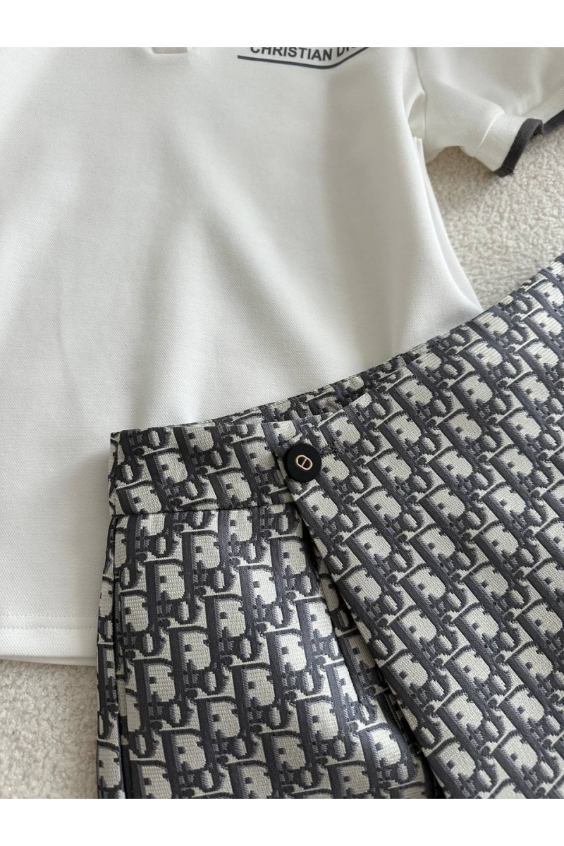 Dior Женский комплект из юбки-шорт и поло 