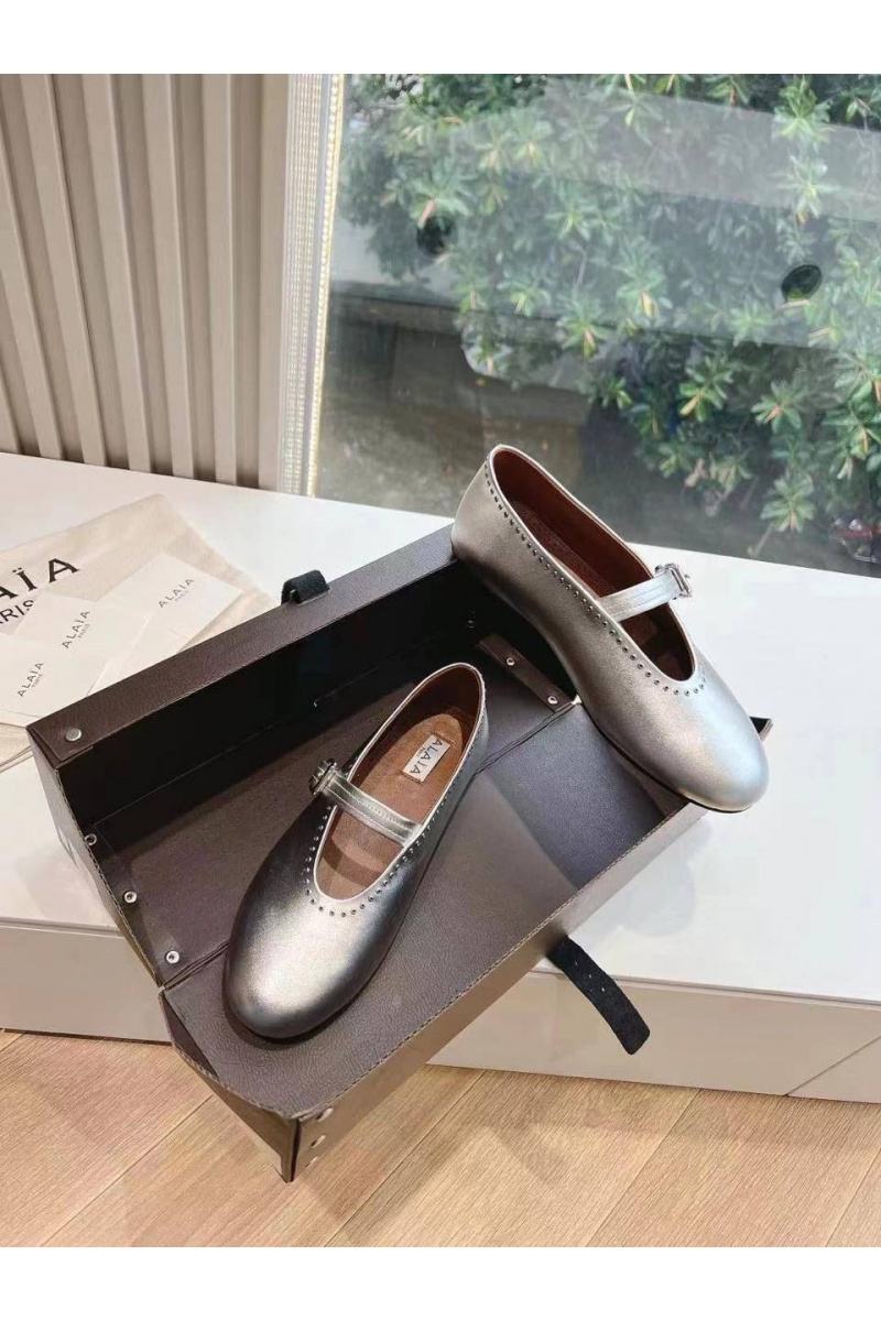 Designer Clothing Женские кожаные балетки Alaia Strass Suede premium