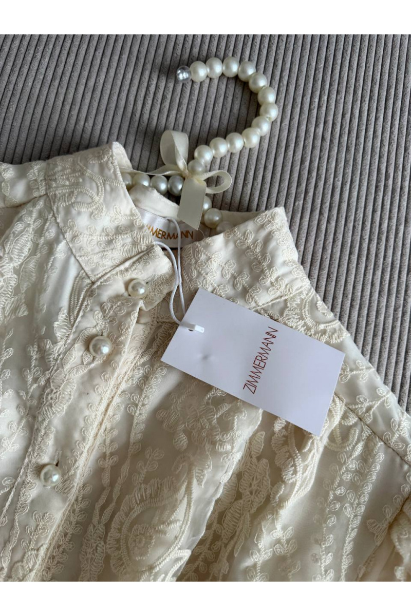 Zimmermann Женское кружевное платье premium белого цвета