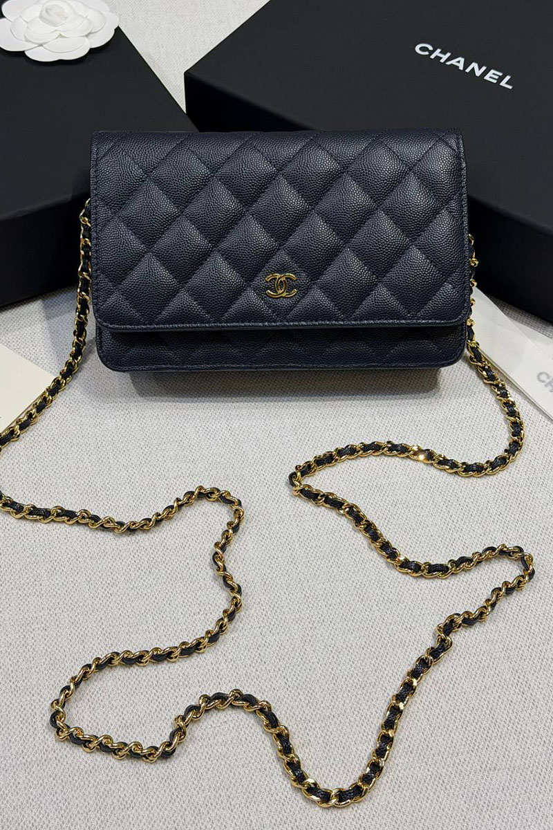 Chаnеl Кожаная сумка Wallet on Chain premium 19x12x4 см