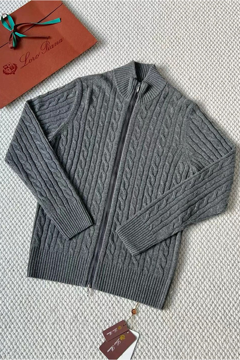 Loro Piana Кашемировый свитер Premium zip-up - Dark Grey