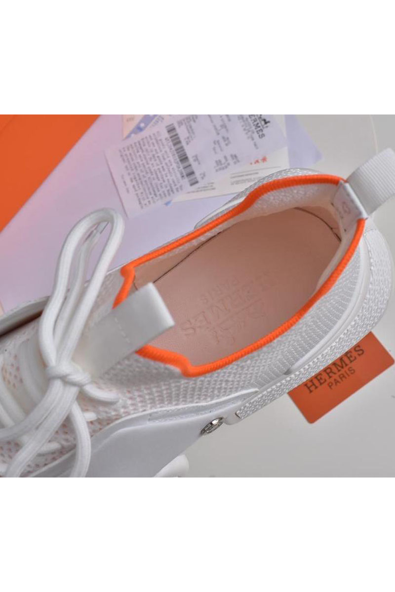 Hermes Мужские текстильные кроссовки Expert - White