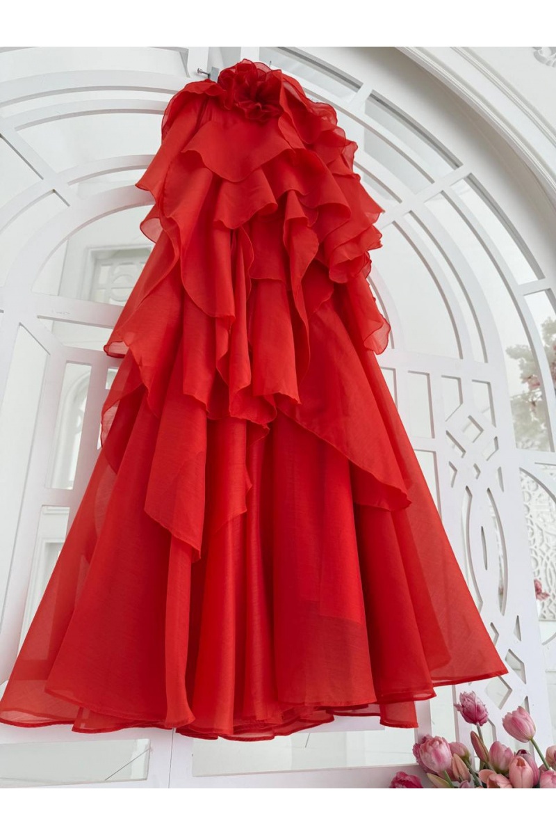 Zimmermann Женское воздушное платье красного цвета Zimmermann