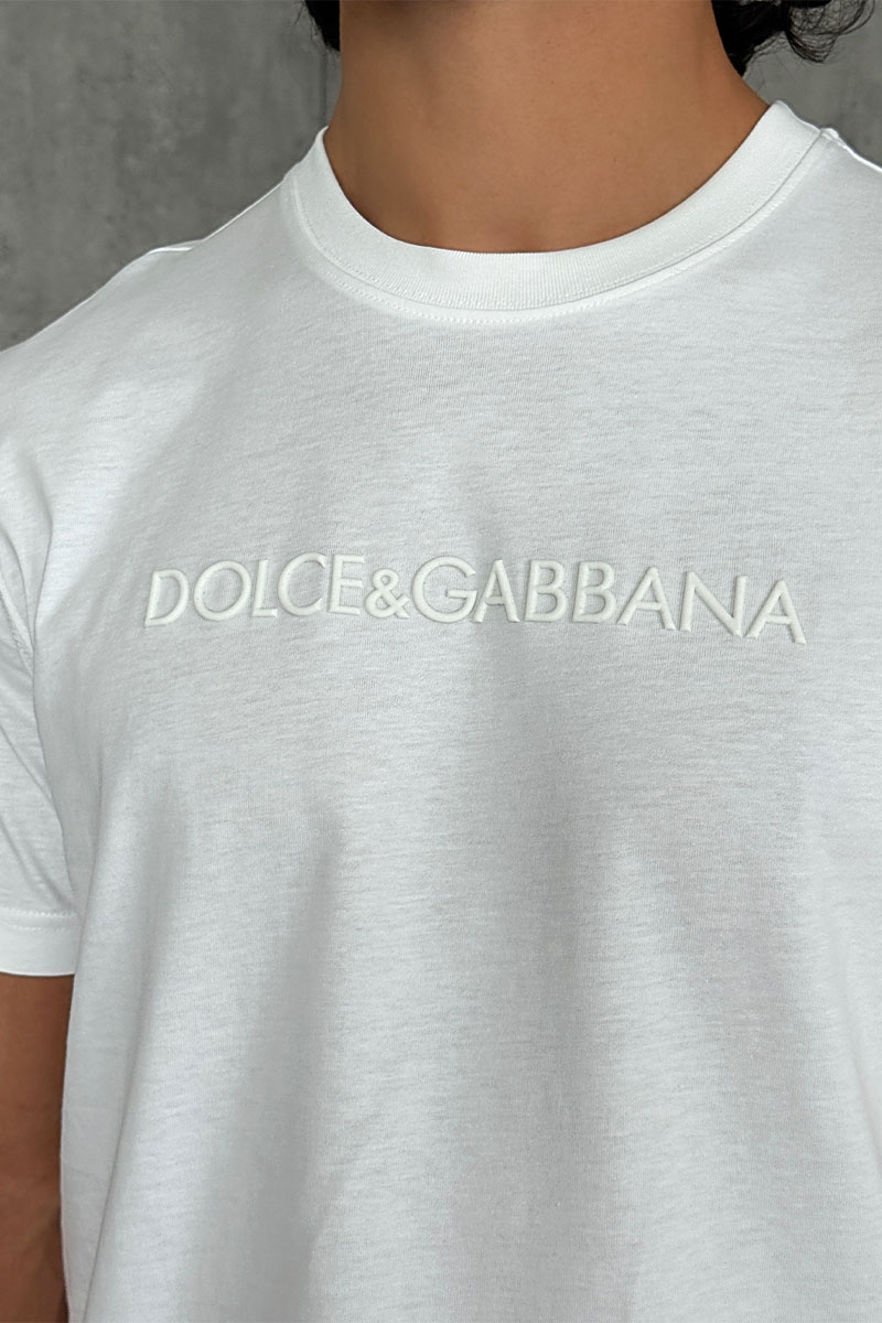 Dоlсе & Gаbbаnа Мужская белая футболка logo-embroidered
