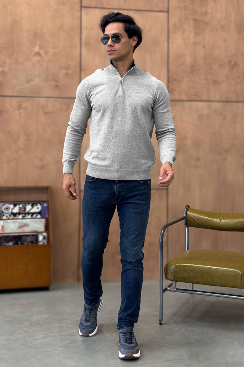 Hugо Воss Мужской джемпер серого цвета