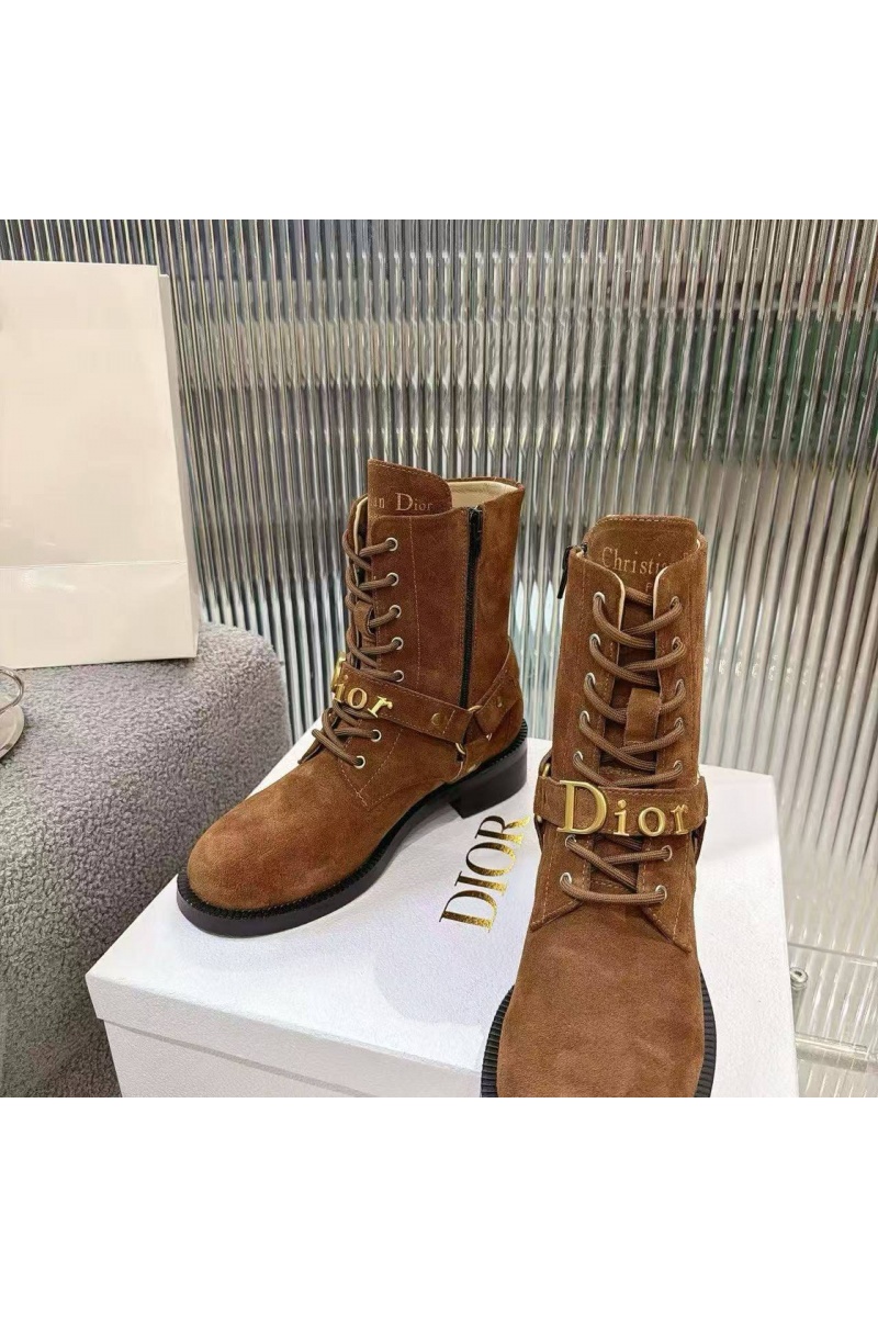 Dior Женские замшевые ботинки на шнуровке 