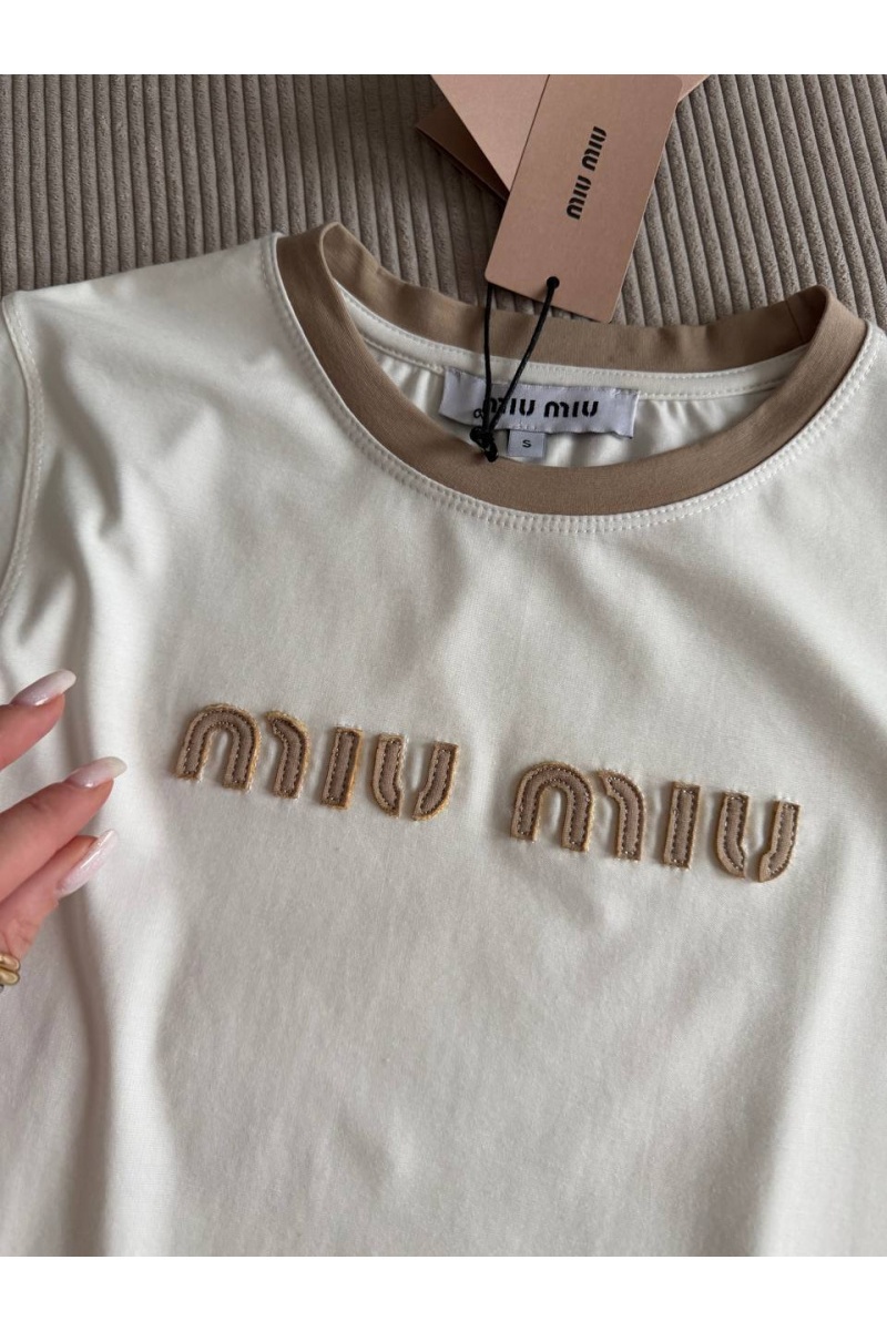 MIU MIU Женская белая футболка premium