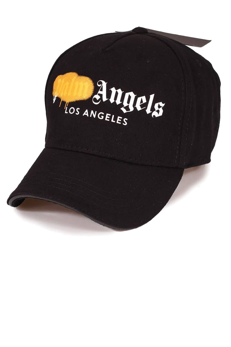 Palm Angels Чёрная бейсболка Los-Angeles Sprayed