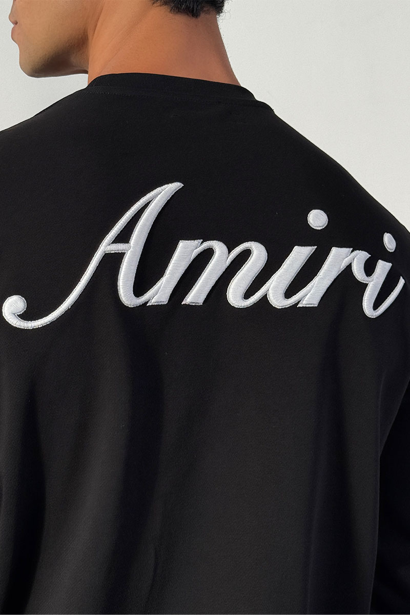Amiri Мужской чёрный свитшот script embroidery