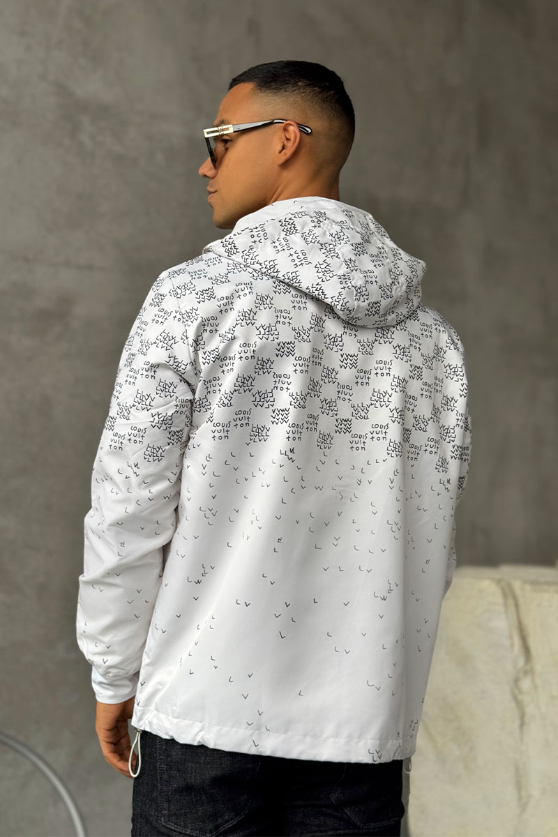 Lоuis Vuittоn Ветровка белого цвета Damier Spread Windbreaker