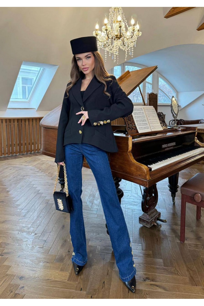 Schiaparelli Женский классический пиджак чёрного цвета premium