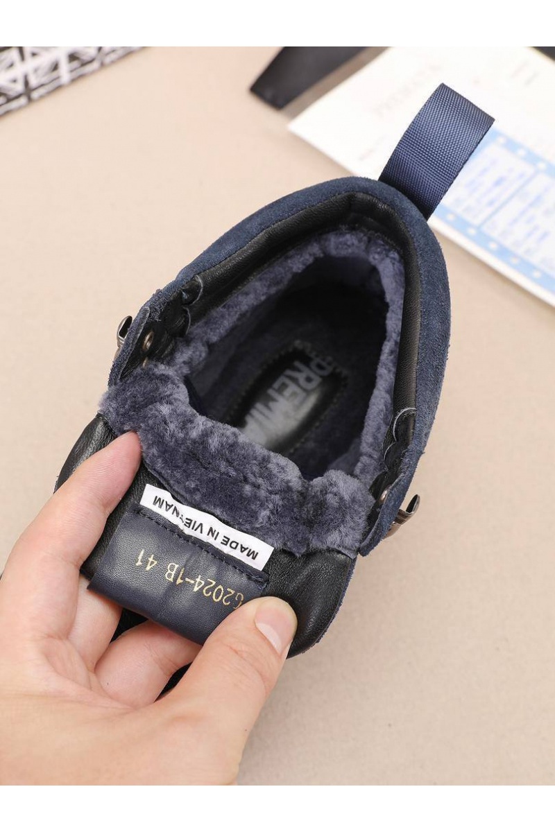 Premiata Замшевые кроссовки с мехом high-top - Navy