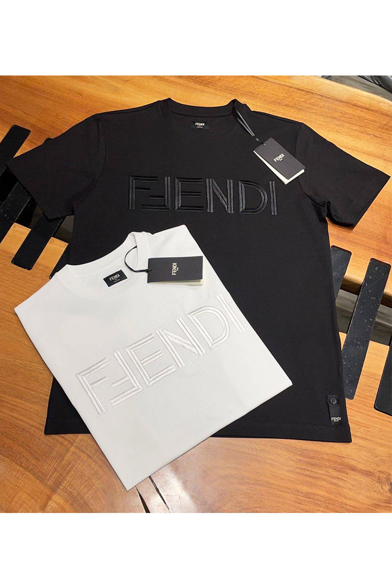 Fendi Чёрная футболка logo-embroidered 