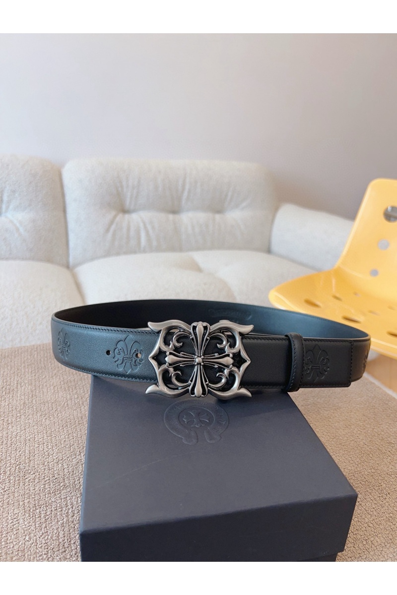 Chrome Hearts Кожаный ремень Cross Patch Cemetery premium