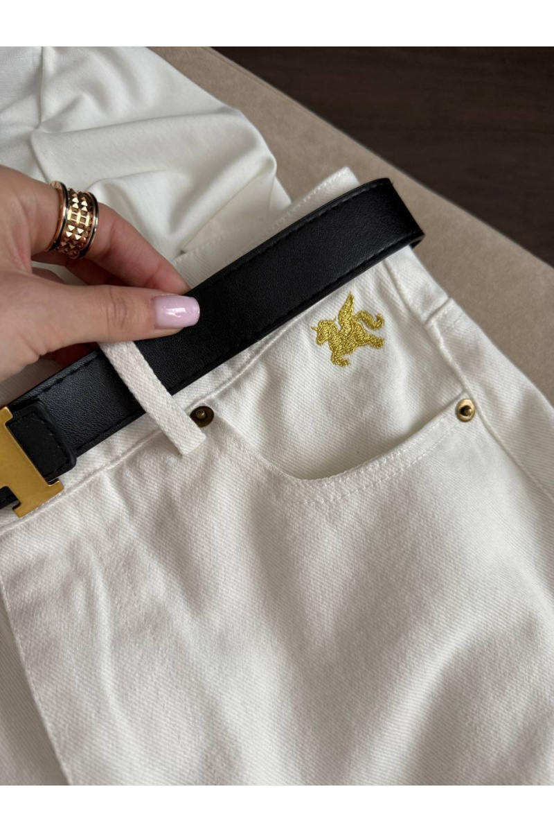 Hermes Женские белые джинсы Hermes premium