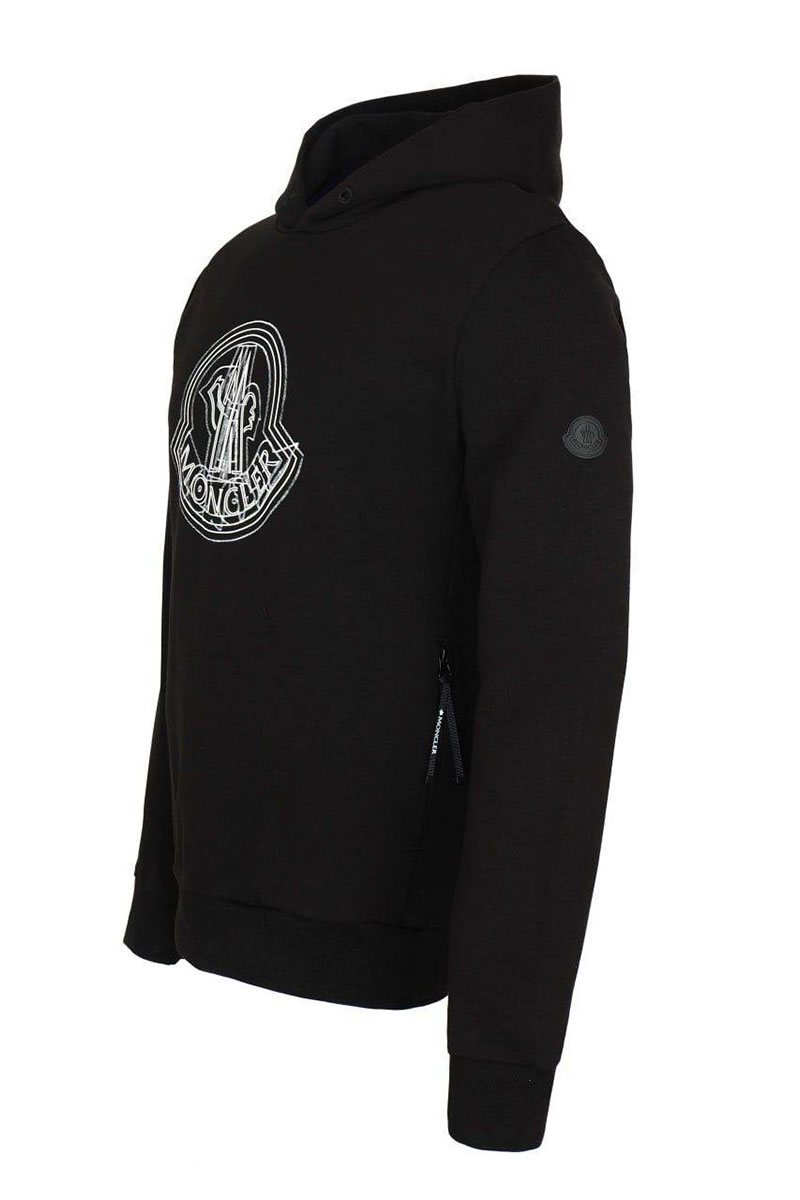 Moncler Мужское чёрное худи logo-print