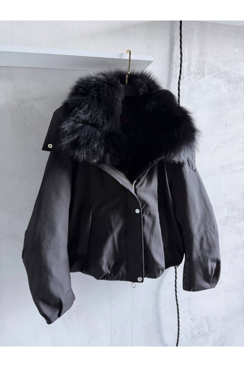 Max Mara Женский бомбер с натуральным мехом premium