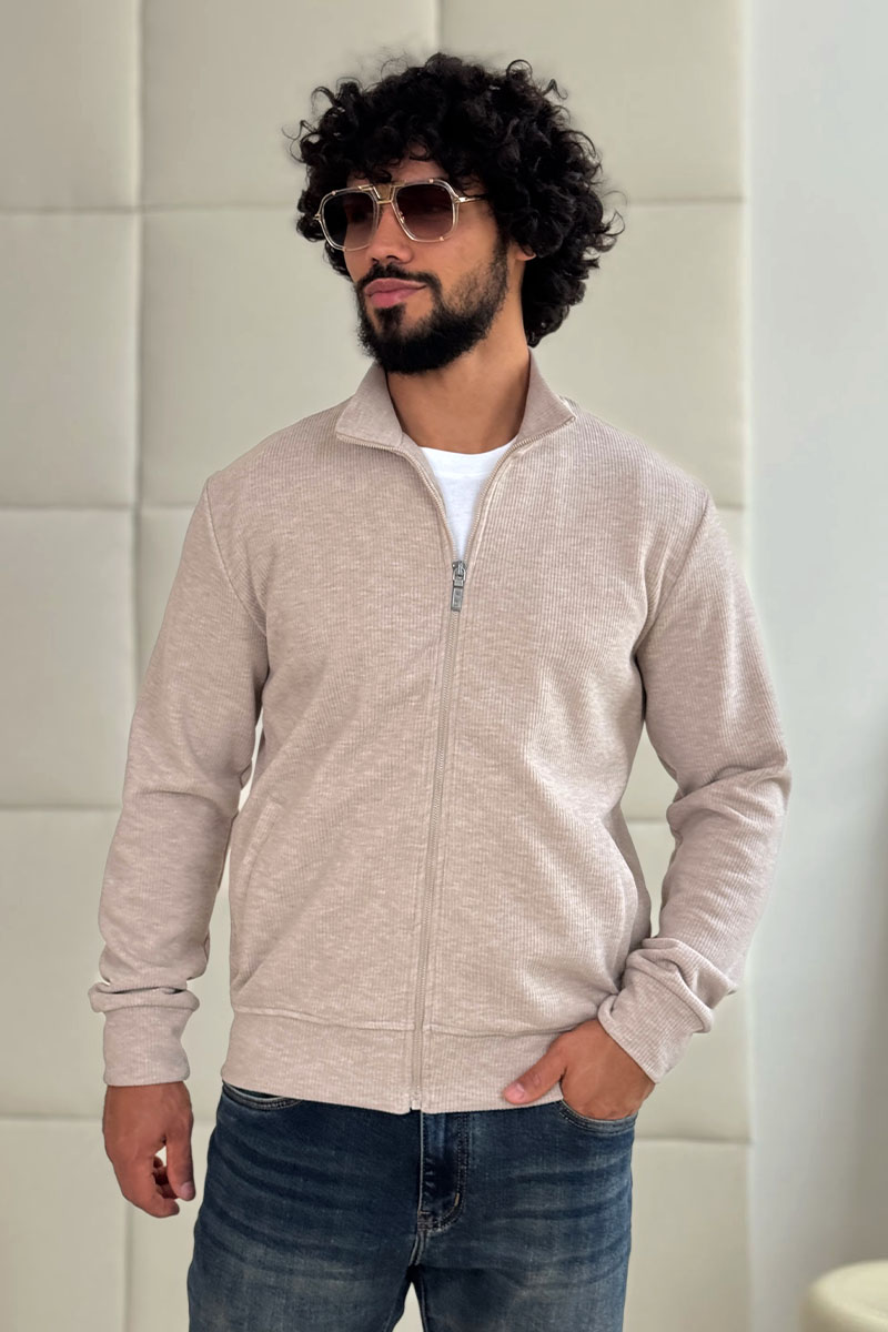 Loro Piana Мужская бежевая кофта на молнии