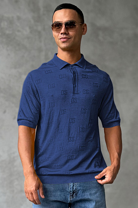 Мужское поло monogram all-over - Navy