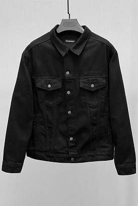 Мужская джинсовая куртка чёрного цвета