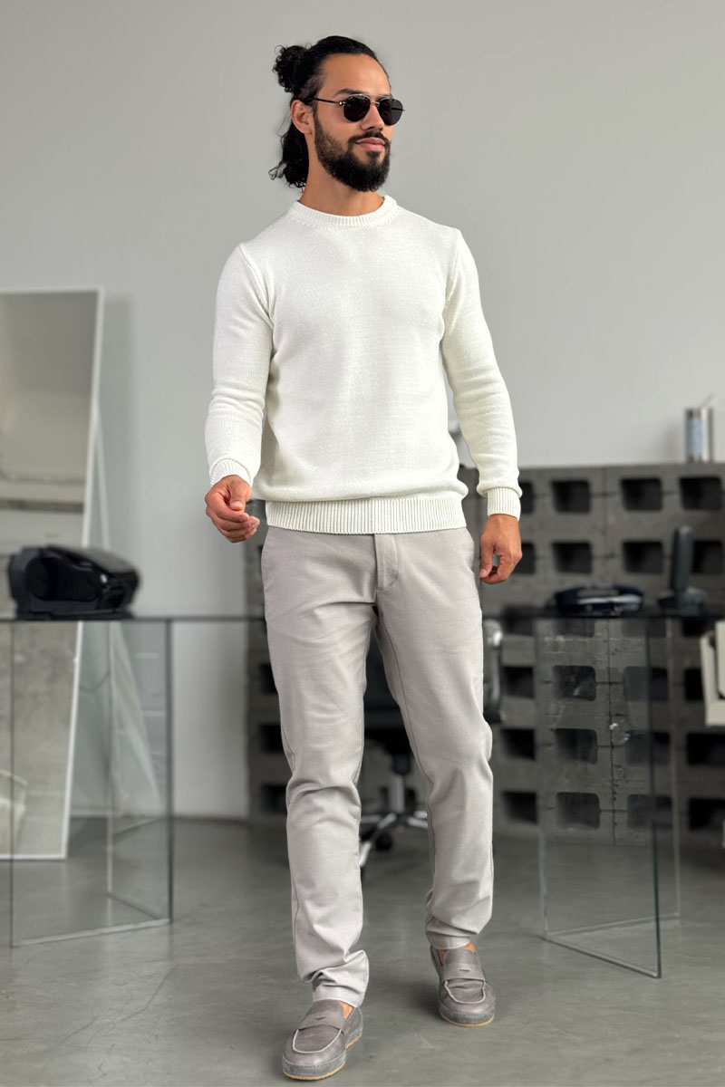 Loro Piana Мужской свитер белого цвета 