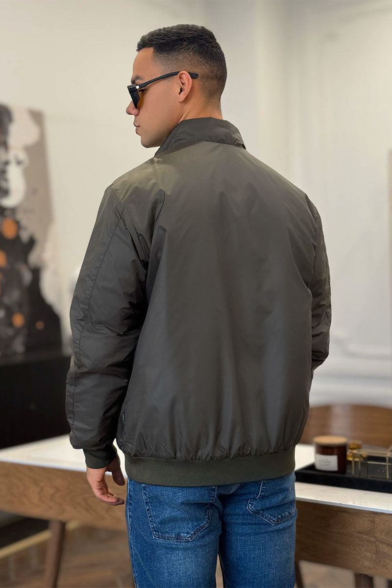 Hugо Воss Мужская зелёная куртка logo-patch 