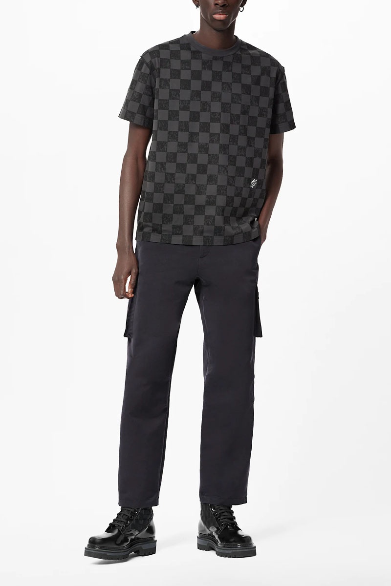 Lоuis Vuittоn Мужская чёрная футболка Damier