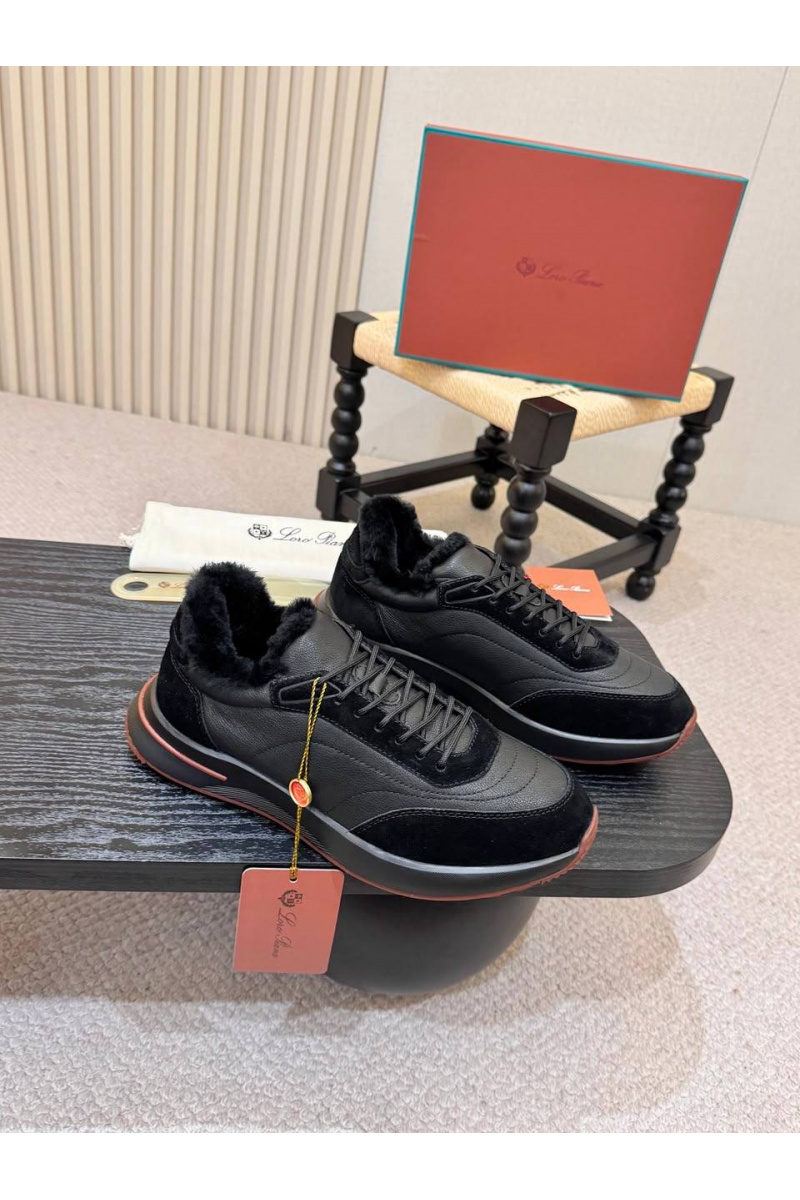 Loro Piana Кроссовки с мехом Week End Walk Evo premium
