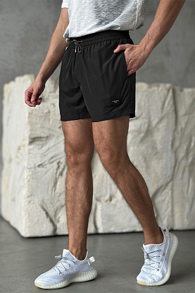 Мужские чёрные шорты logo-plaque 