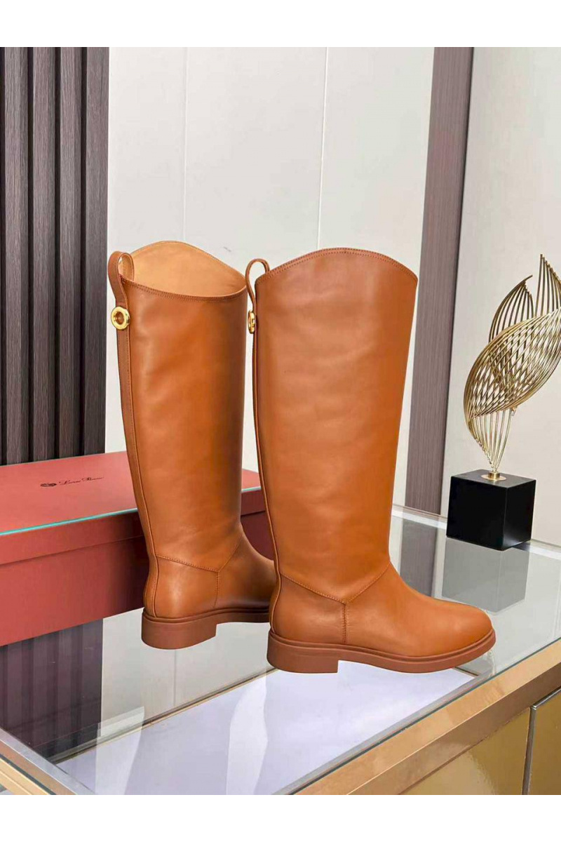Loro Piana Женские кожаные сапоги premium - Chestnut
