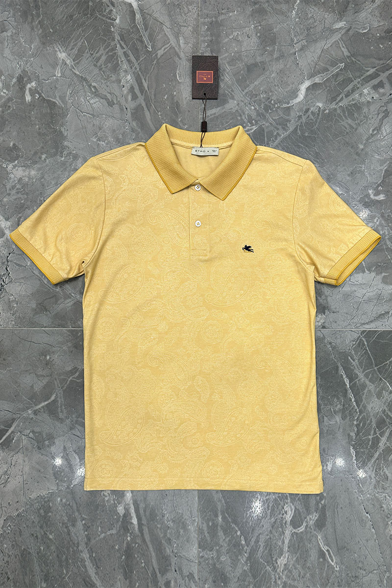 Etro Жёлтое поло с узором пейсли