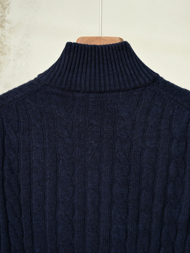 Loro Piana Кашемировый свитер Premium zip-neck - Navy 