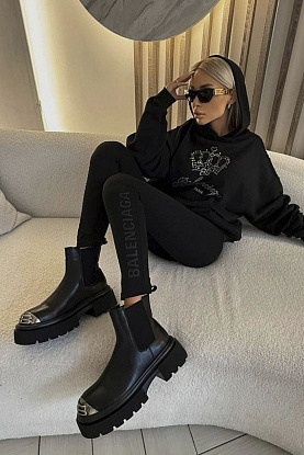 Женские черные леггинсы 