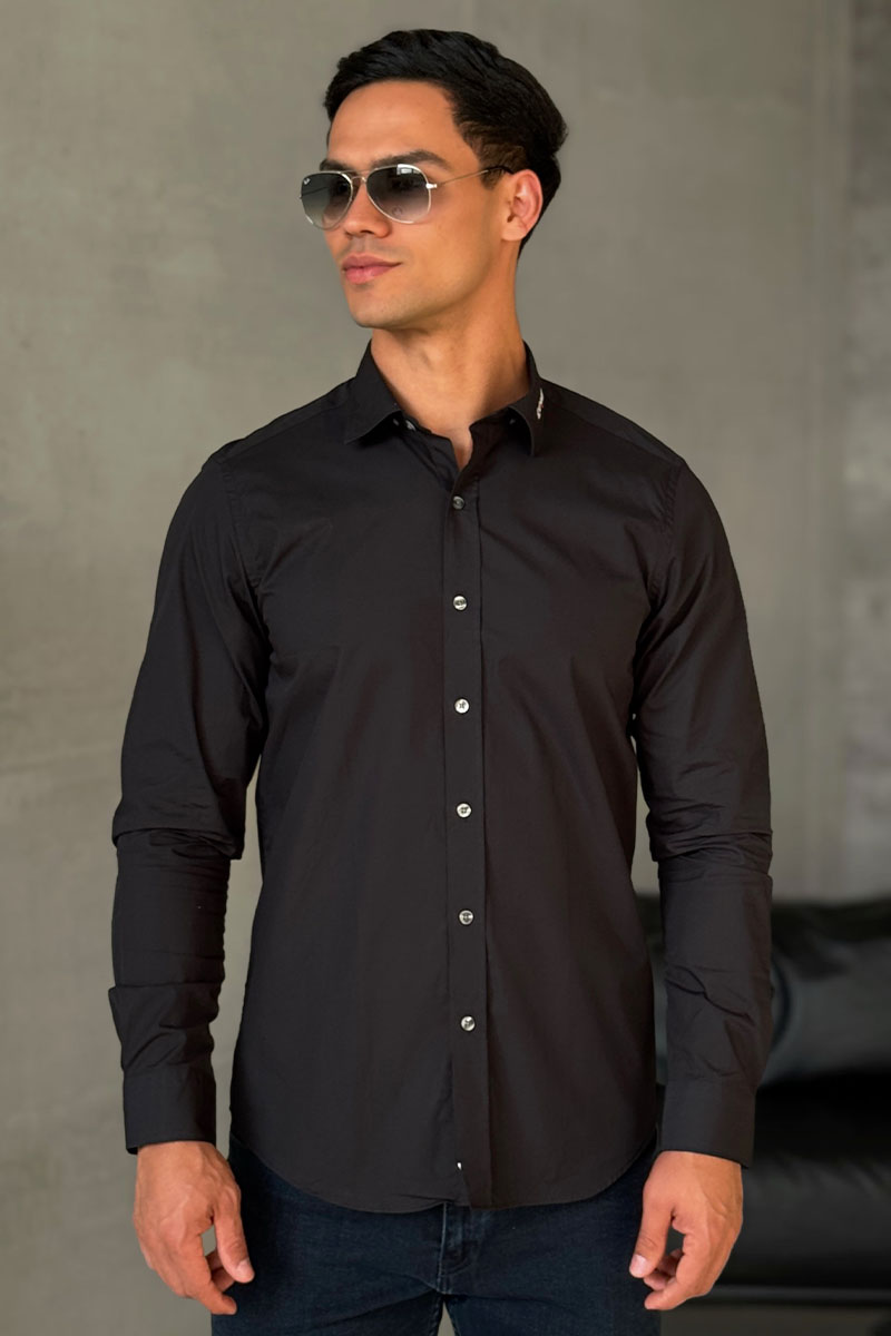 Hugо Воss Чёрная классическая рубашка Love